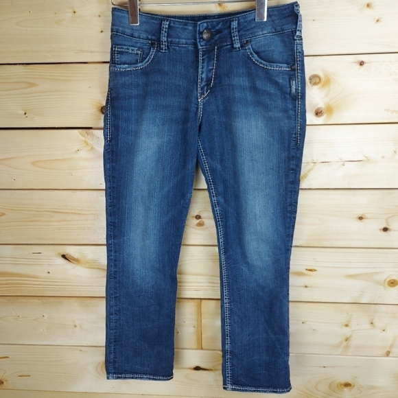 📣2/40$📣 SILVER SUKI Capri stretch jeans size 27 - Picture 4 of 8
